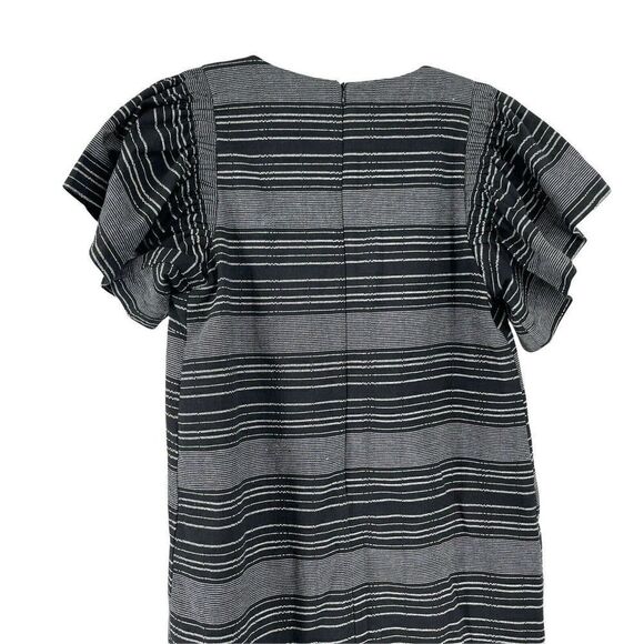 Moon River Dress Flutter Sleeve Black Striped Mini Casual Womens Size S Bohemian - Picture 2 of 7
